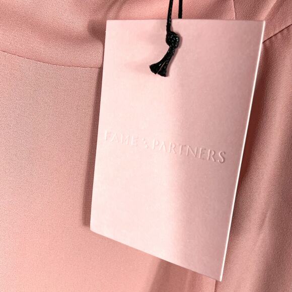 Fame & Partners Pink Gown Open Criss Cross Back Sleeveless Maxi Dress Sz 4 - Picture 5 of 8